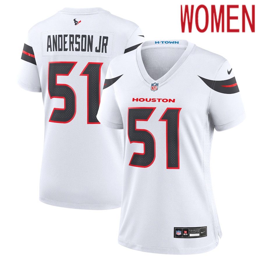 Women Houston Texans #51 Will Anderson Jr. Nike White Game NFL Jersey->women nfl jersey->Women Jersey